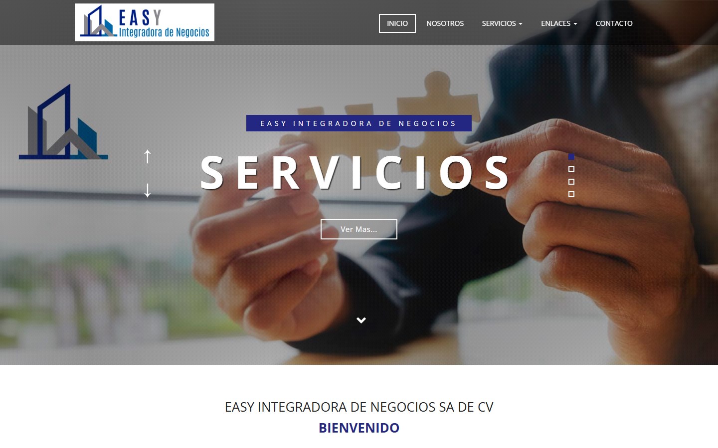 Página principal de Easy Integradora de Negocios sobre servicios fiscales
