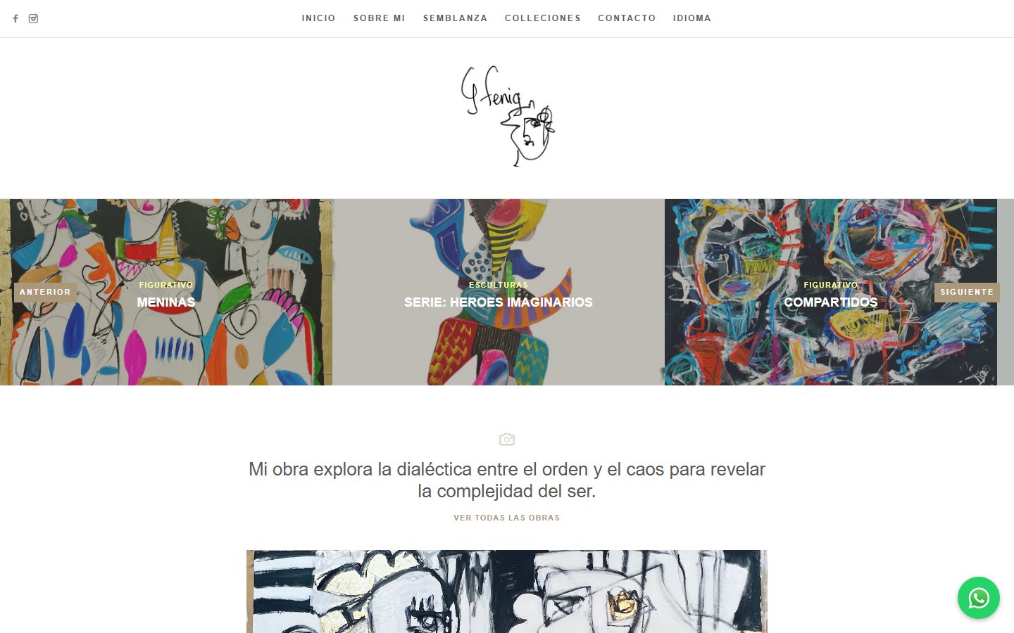 Portafolio de la artista Giselle Fenig con distintas obras pictóricas